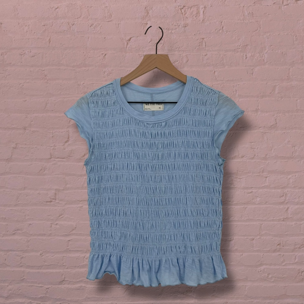 We the Free Blue Short Sleeve Tee